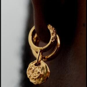 Maria Black Gold-Plated Avani 9 Huggie Hoop Earring New Retails $145